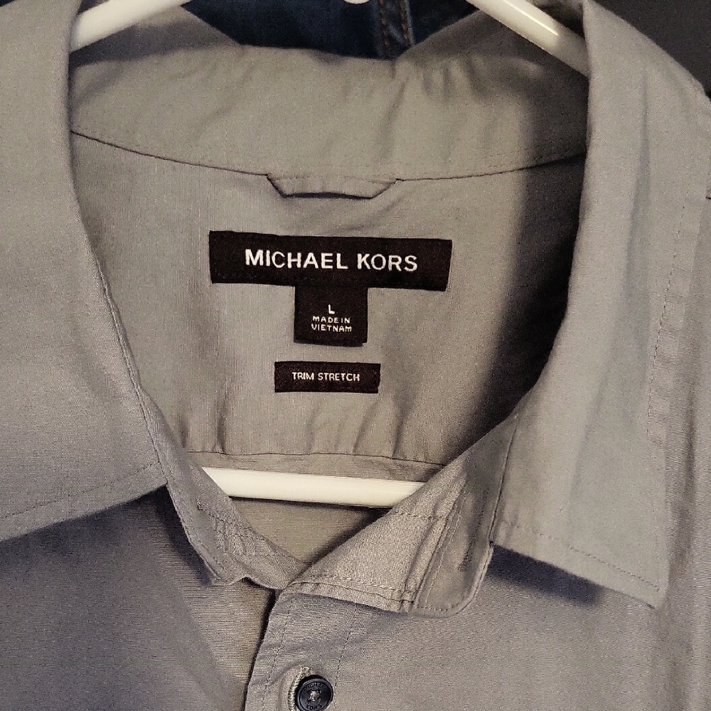 Michael Kors Men's Light Gray Button Down Shirt